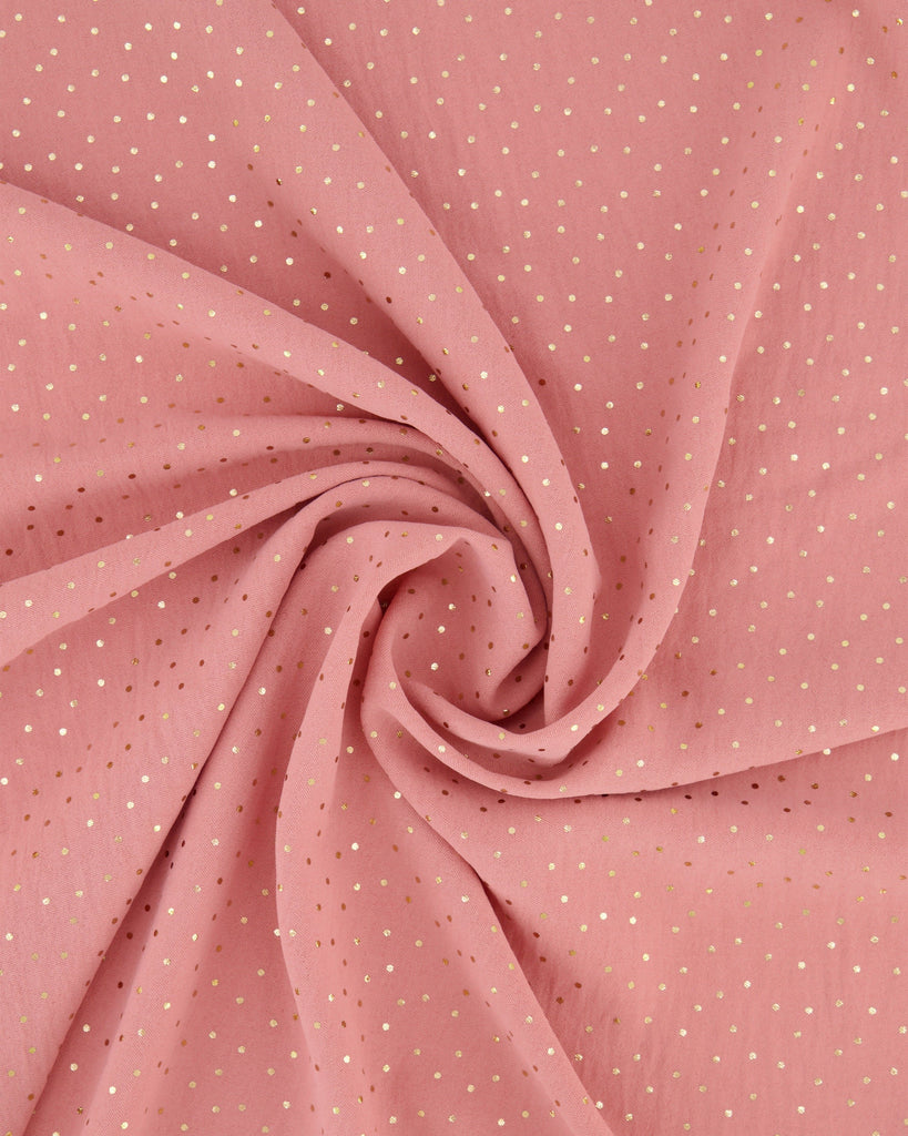 WASHER POLY WITH FOIL DOT  | 27007 ROSE/GOLD - Zelouf Fabrics