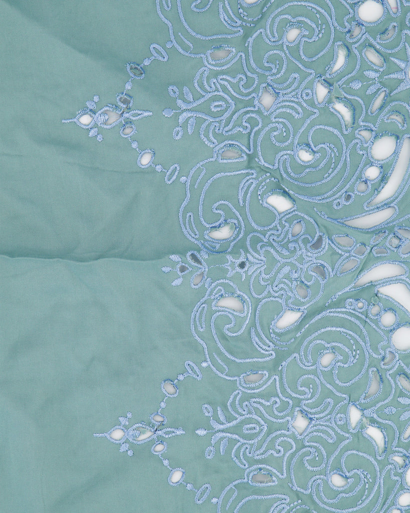 CELESTIAL EYELET EMBROIDERY ON RAYON  | 27030  - Zelouf Fabrics