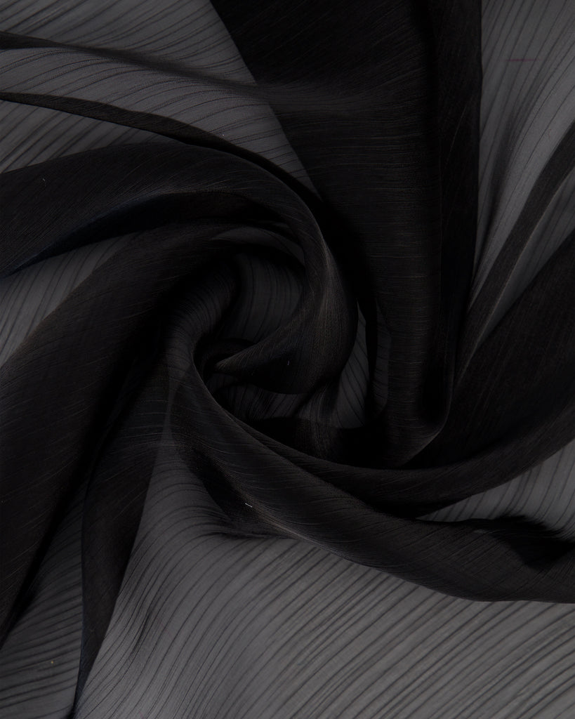 CHARLEY VARIGATED ORGANZA  | 27050 BLACK - Zelouf Fabrics