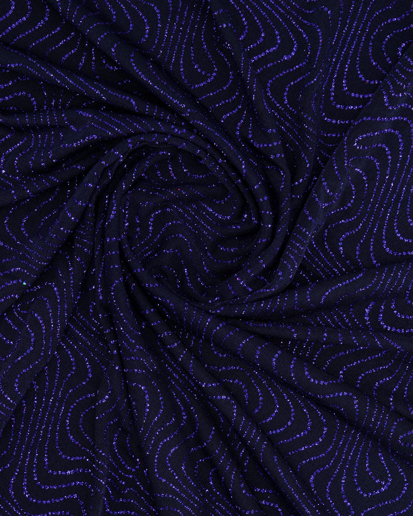 HADLEE GLITTER ON SLINKY  | 27058 WINTER NAVY/ROYAL - Zelouf Fabrics