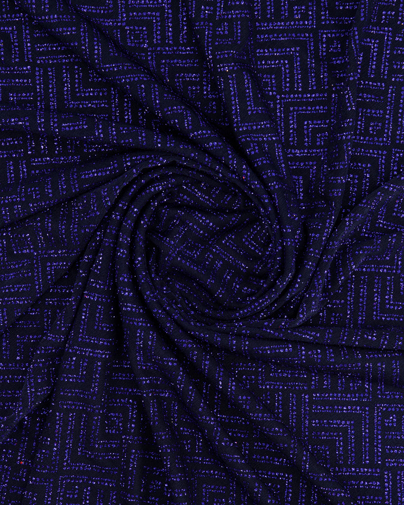 LANIE GLITTER ON SLINKY  | 27060 WINTER NAVY/ROYAL - Zelouf Fabrics