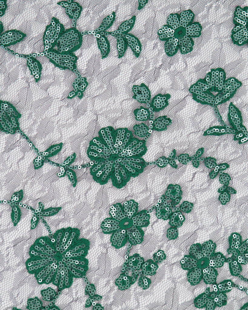 VALERIA EMBROIDERY ON LACE MESH  | 27120-SEQ  - Zelouf Fabrics