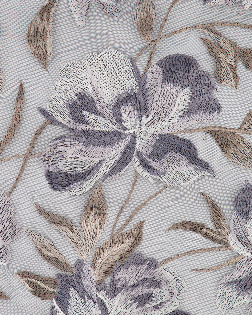 ADDILYN FLORAL EMBROIDERY ON MESH  | 27194  - Zelouf Fabrics