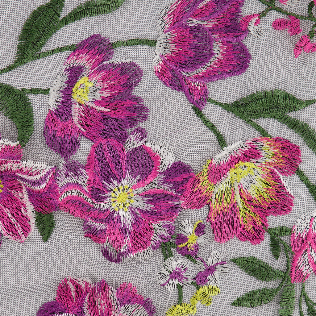 RAYA MULTICOLOR FLORAL EMBROIDERY  | 27195  - Zelouf Fabrics
