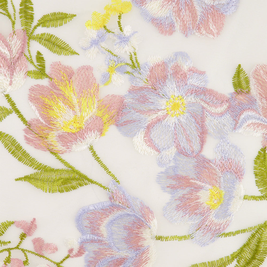RAYA MULTICOLOR FLORAL EMBROIDERY  | 27195  - Zelouf Fabrics