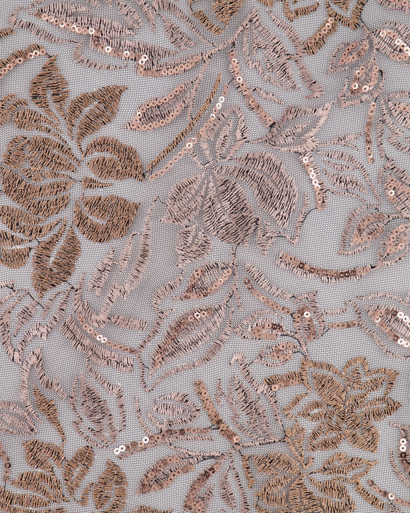 LEONNE EMBROIDERY WITH SEQUINS ON MESH  | 27198  - Zelouf Fabrics
