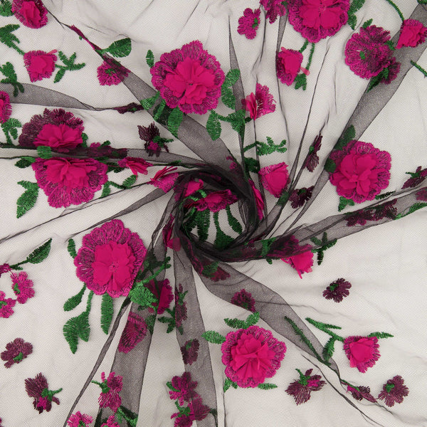 MACKENZIE 3D SINGLE BORDER FLORAL EMBROIDERY | 27202-S | Wholesale