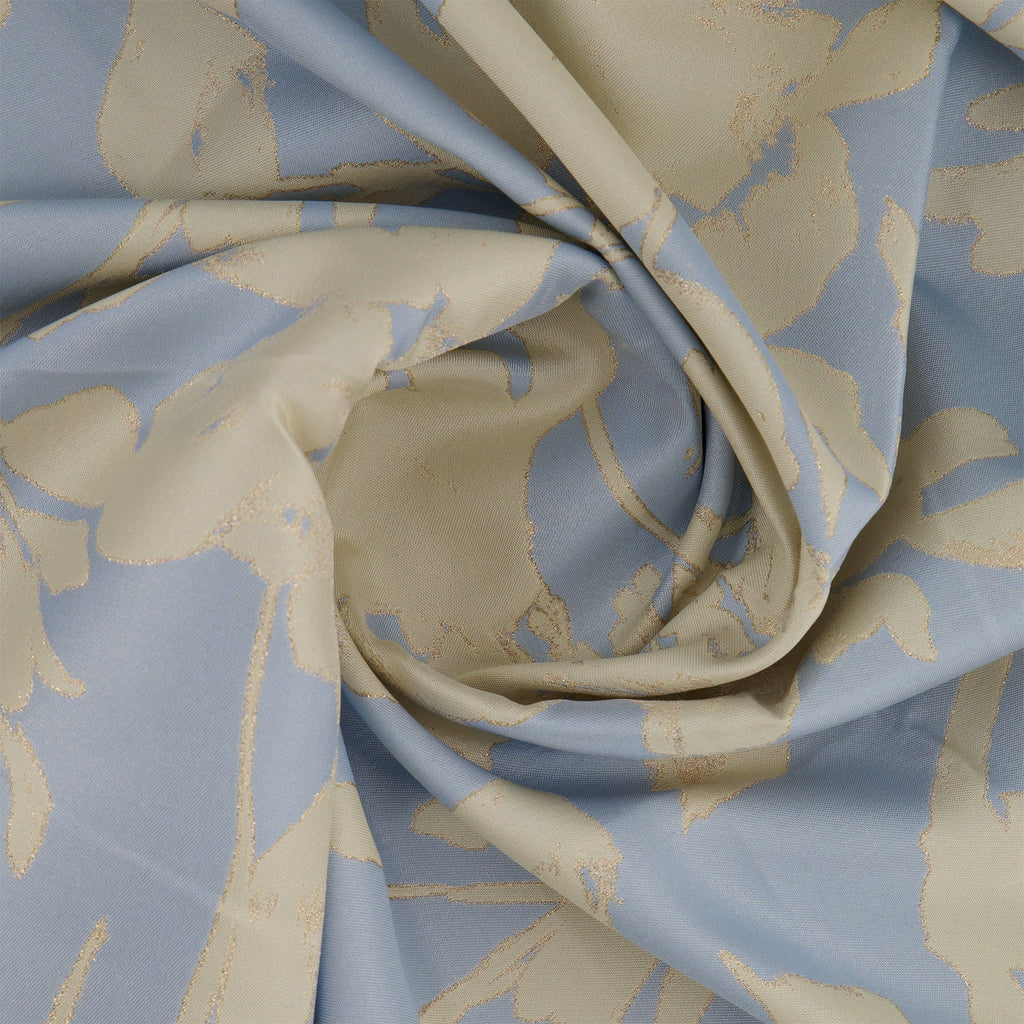 ELLA FLORAL JACQUARD  | 27206 AQUA/SHELL - Zelouf Fabrics