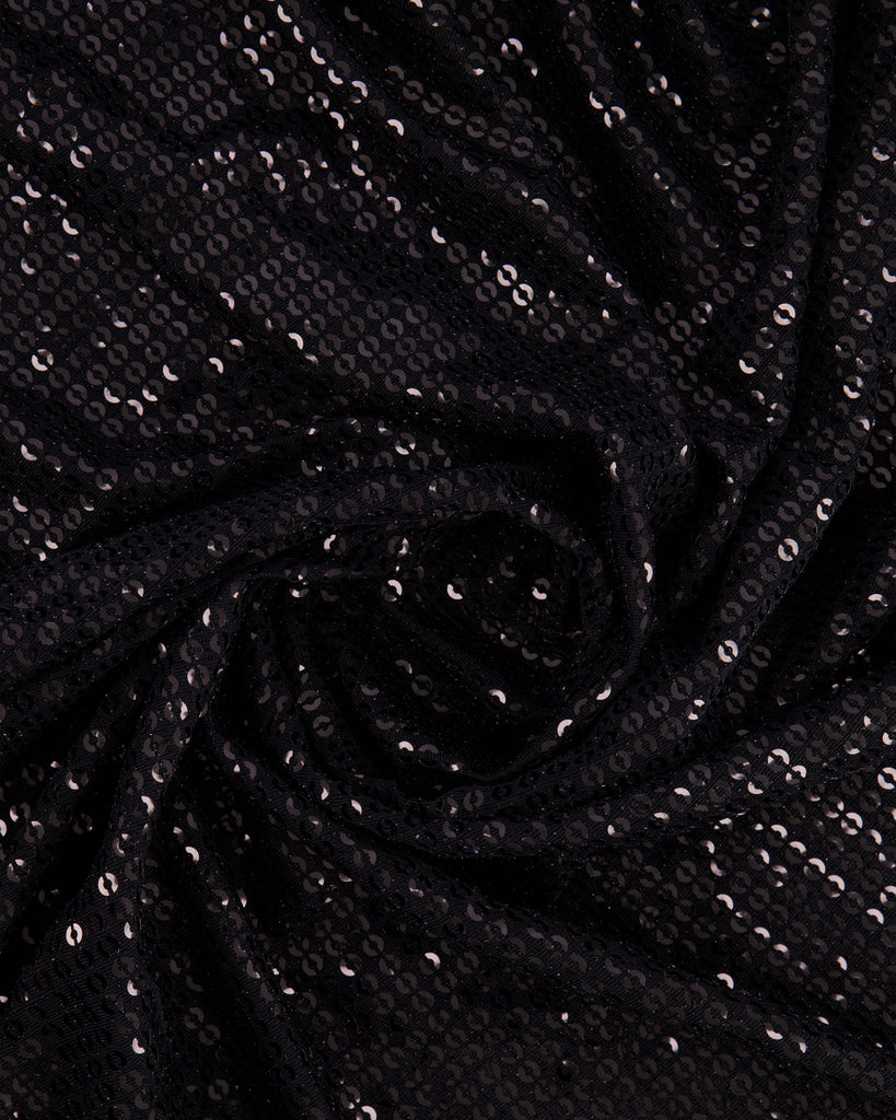 ALESSIA METALLIC KNIT WITH TRANSFER SEQUINS  | 27208 BLACK/BLACK - Zelouf Fabrics