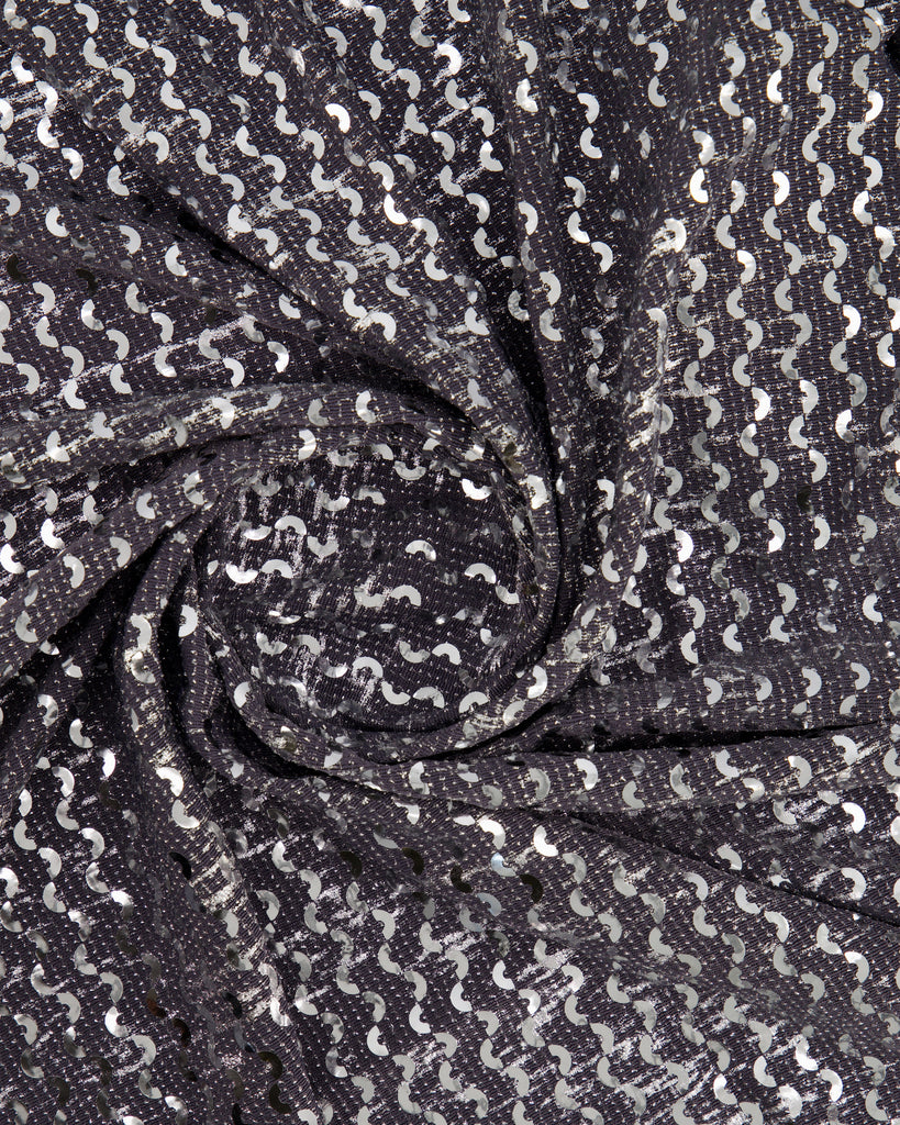 AYLIN METALLIC KNIT WITH FOIL  | 27209 STEEL/SILVER/SILVER - Zelouf Fabrics