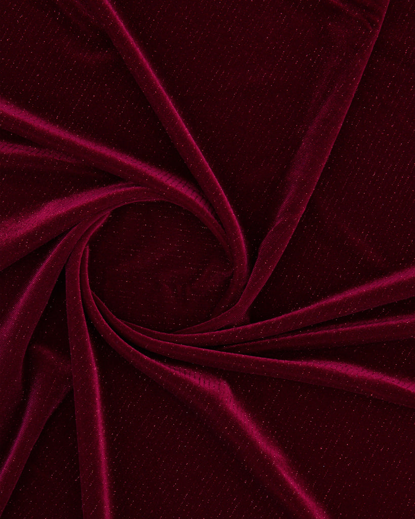 JOLENE THIN STRIPE GLITTER ON VELVET  | 27210 WINE/WINE - Zelouf Fabrics