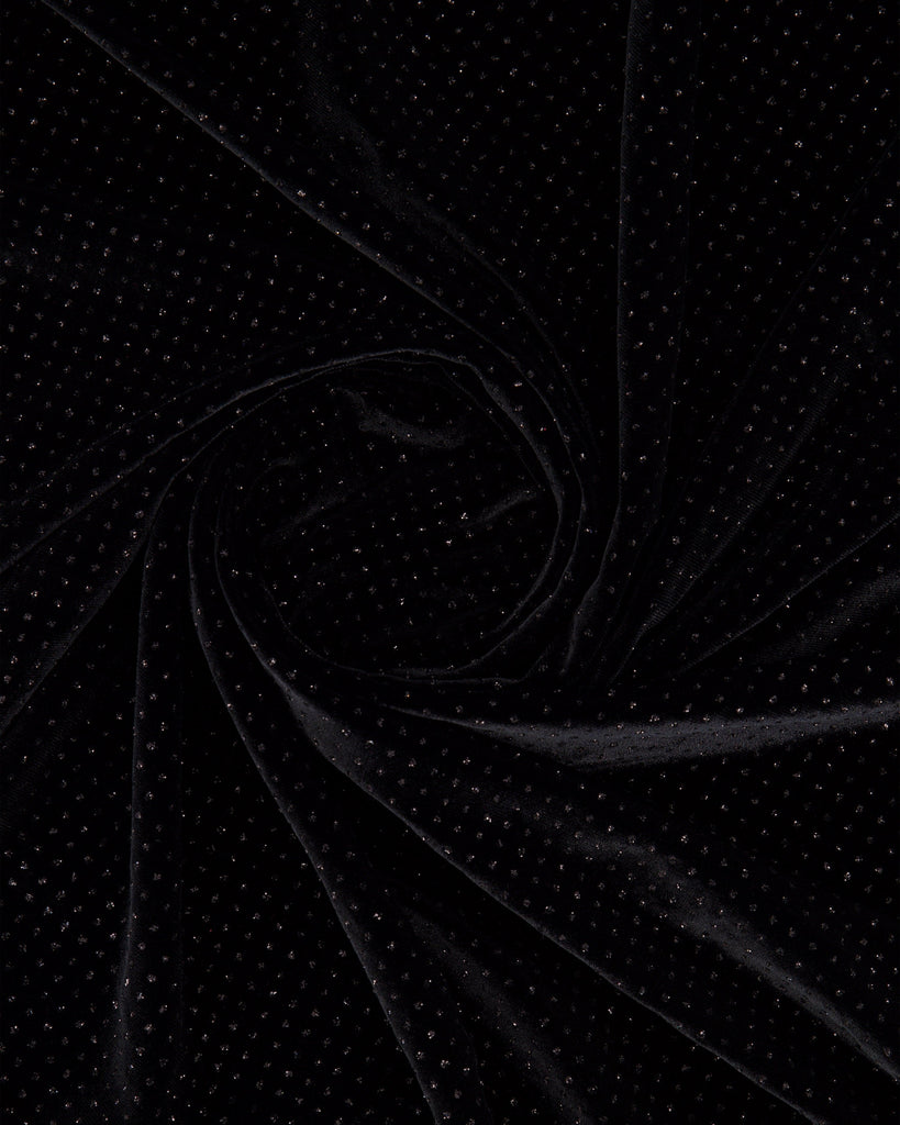 MARLEE GLITTER DOT ON VELVET  | 27211 BLACK/BLACK - Zelouf Fabrics