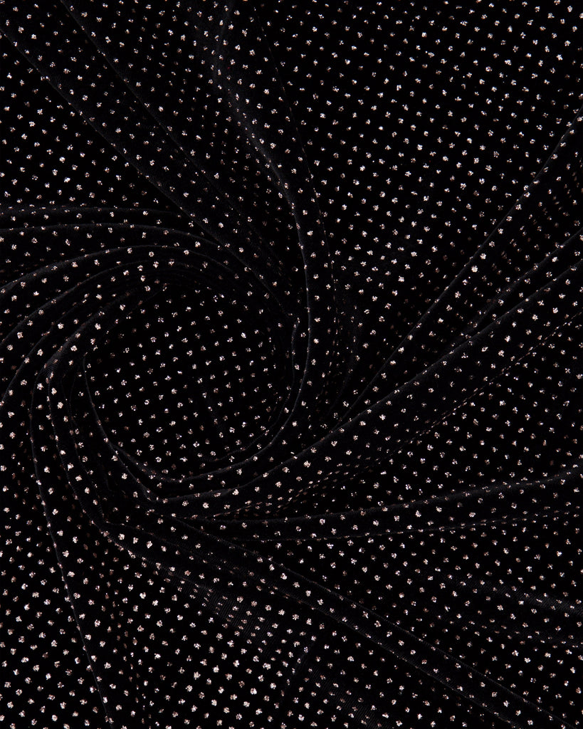 MARLEE GLITTER DOT ON VELVET  | 27211 BLACK/ROSE - Zelouf Fabrics