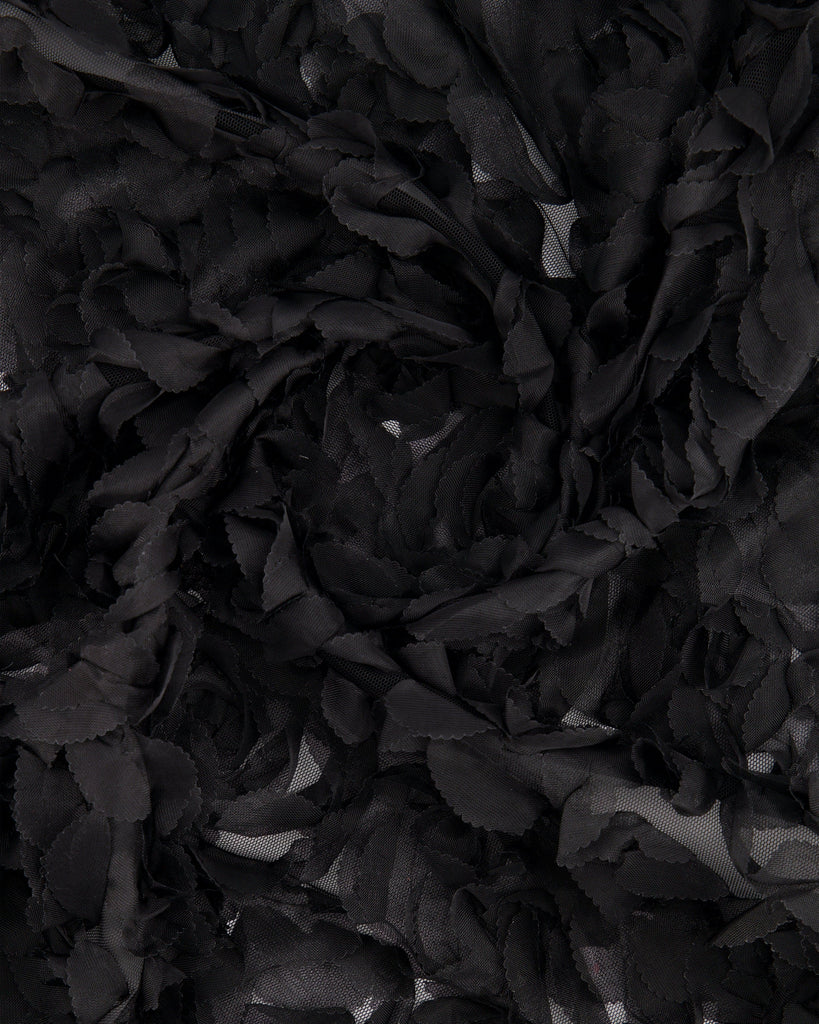 ROSEBUD 2D SOUTACHE ON MESH  | 27221 BLACK - Zelouf Fabrics