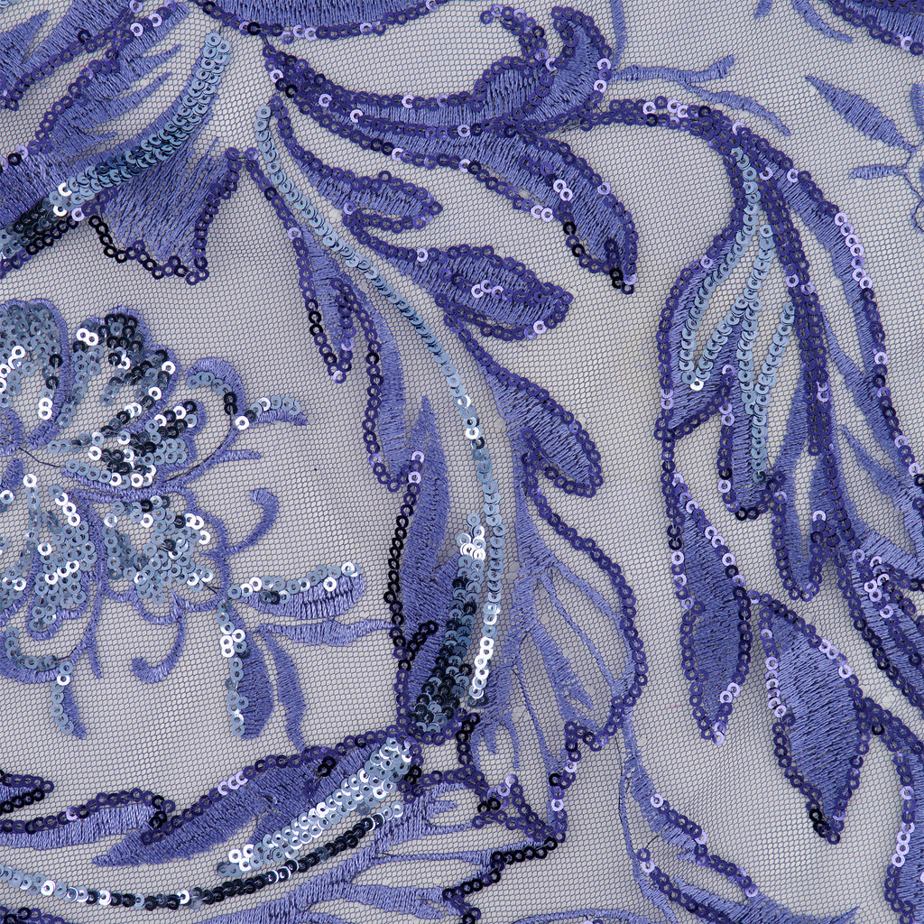 AURORA SEQUIN EMBROIDERY ON MESH  | 27294  - Zelouf Fabrics