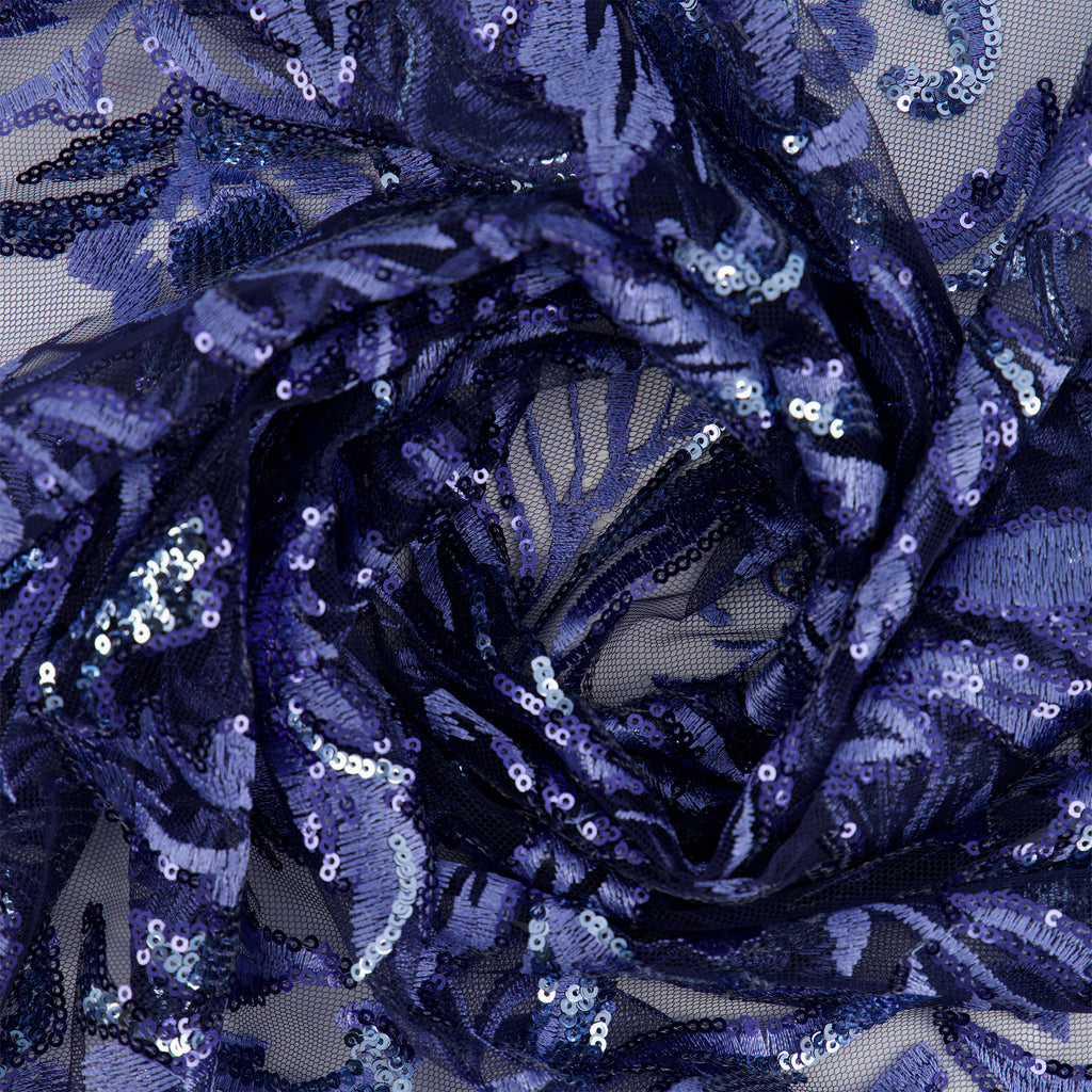 AURORA SEQUIN EMBROIDERY ON MESH  | 27294  - Zelouf Fabrics