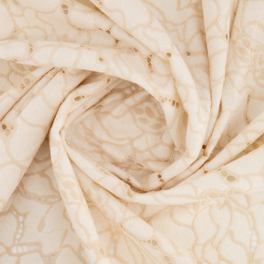 SAIGE FLORAL LACE  | 27295 WHITE/CREAM - Zelouf Fabrics