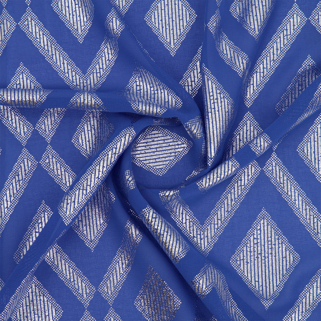 MEGARA DIAMOND FOIL ON CREPE CHIFFON  | 27336-5200  - Zelouf Fabrics