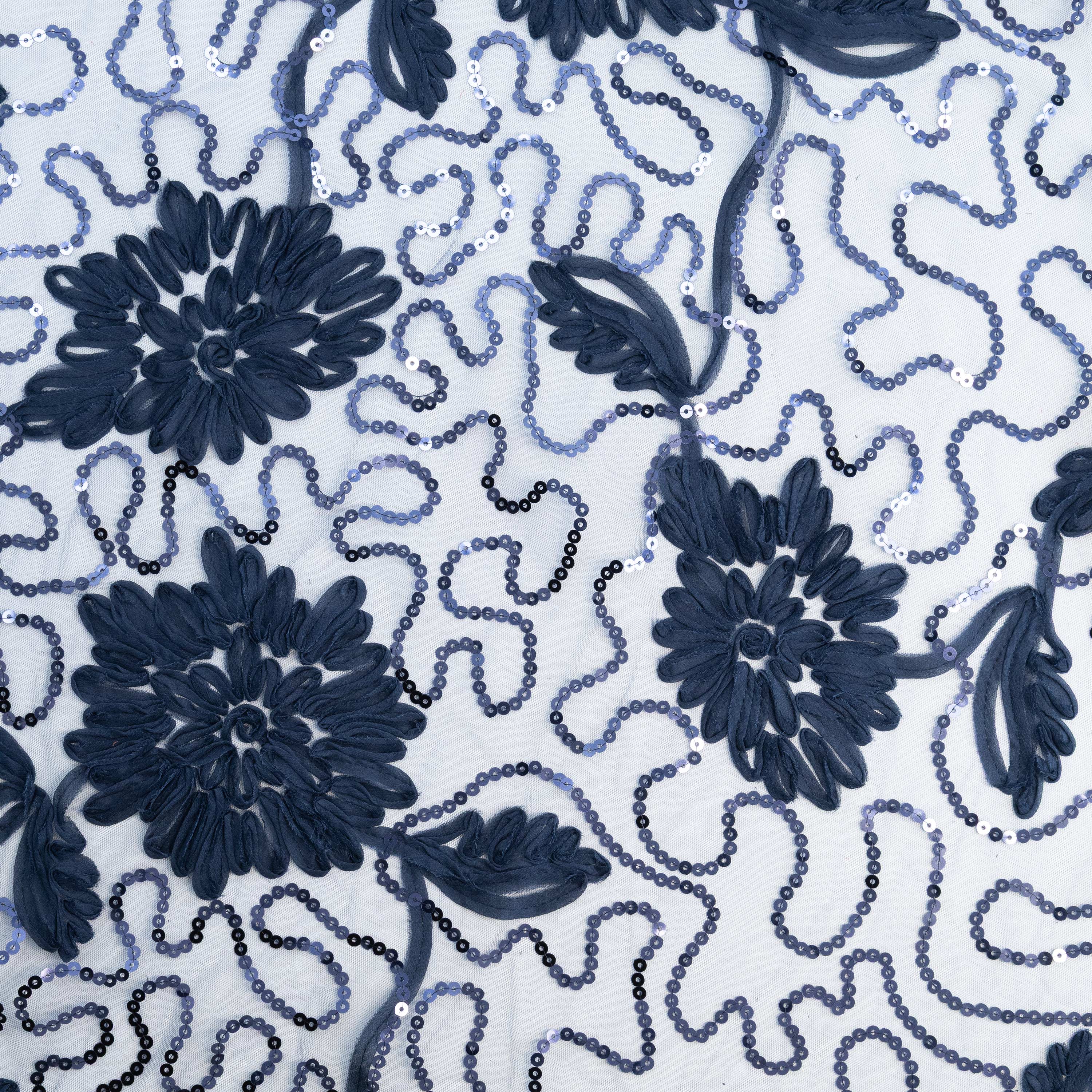 JAYMIE SOUTACHE FLORAL WITH SEQUINS | 27850 | Wholesale Fabrics