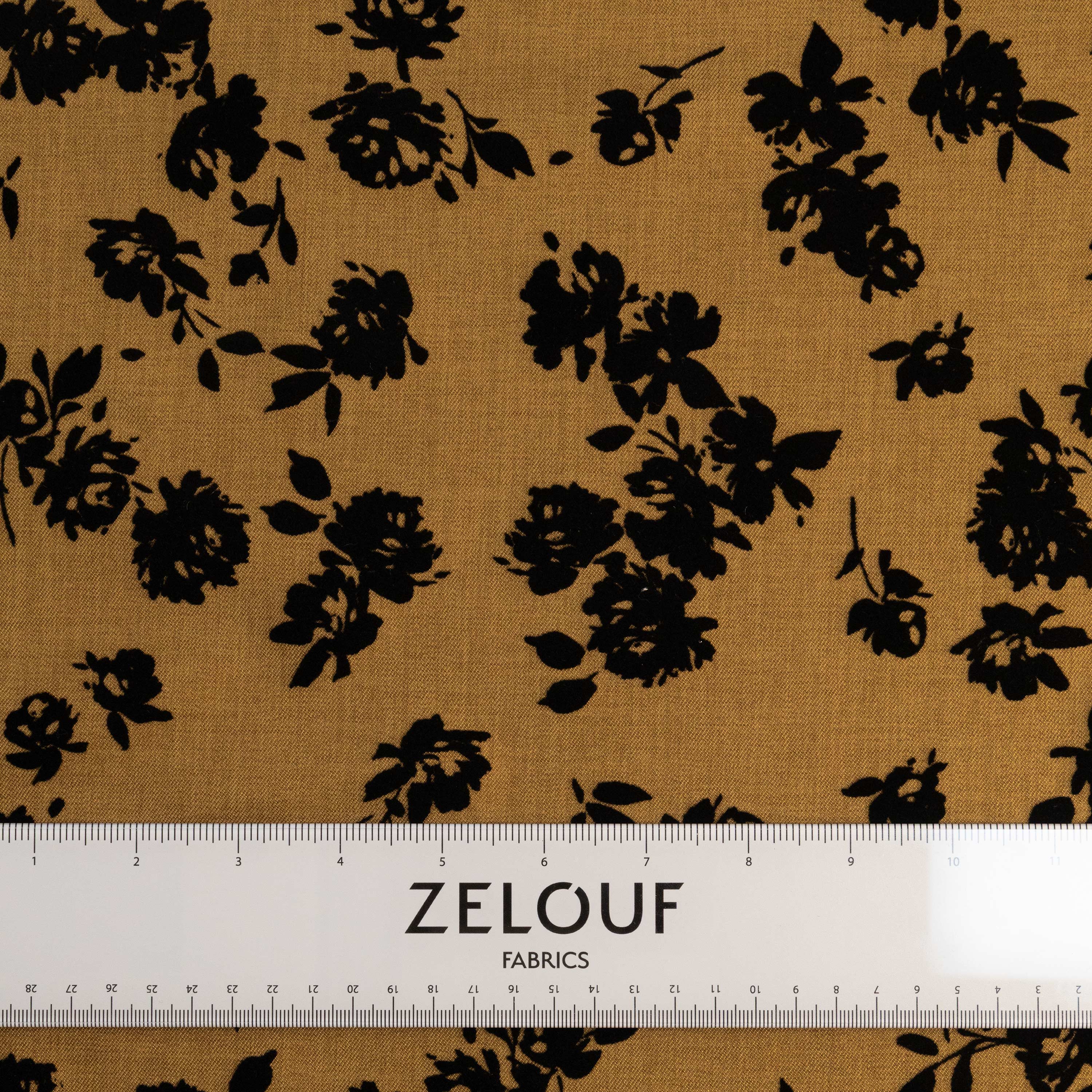 NINA FLORAL FLOCKING ON WOVEN TWILL | 27885