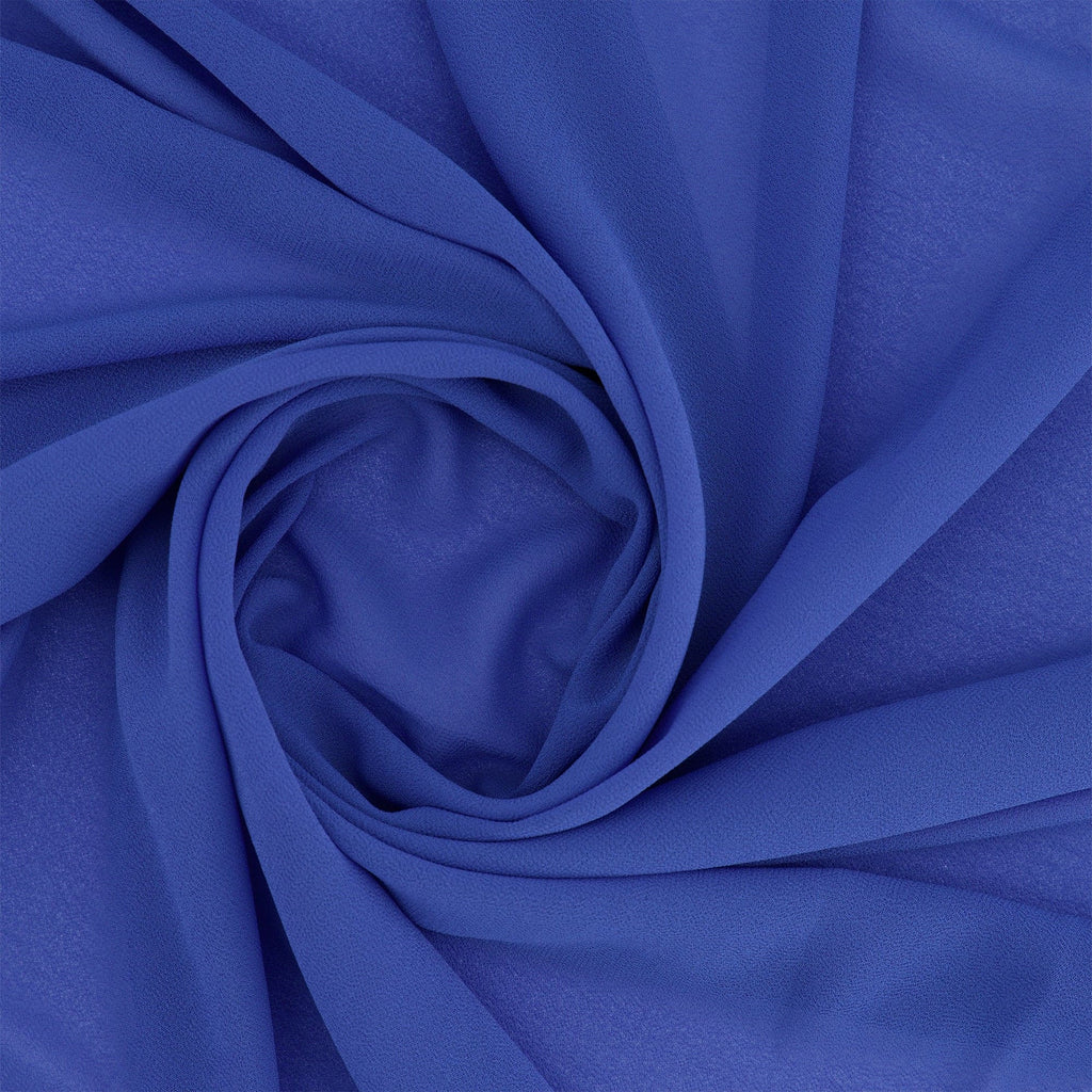 SOUFFLE CREPE CHIFFON | 5200 AZURE WAVE - Zelouf Fabrics