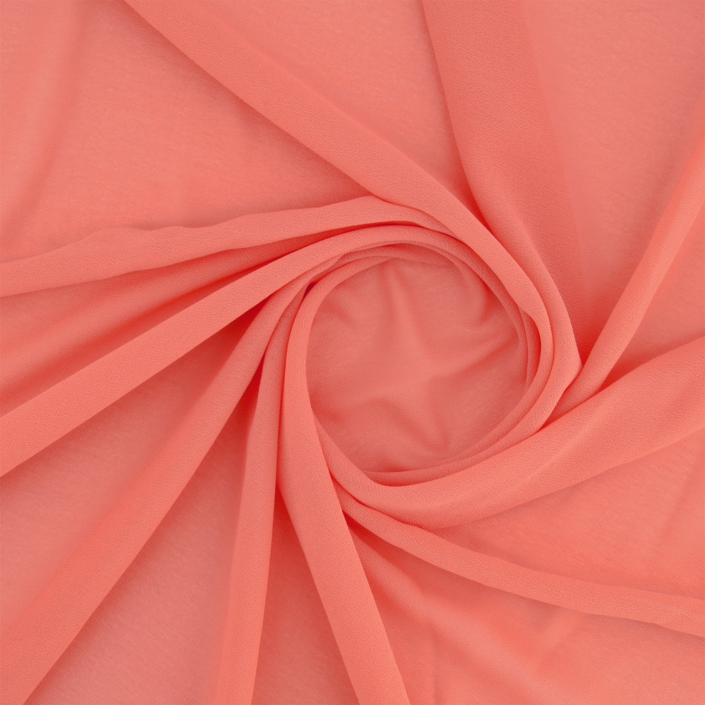 SOUFFLE CREPE CHIFFON | 5200 CORAL WAVE - Zelouf Fabrics