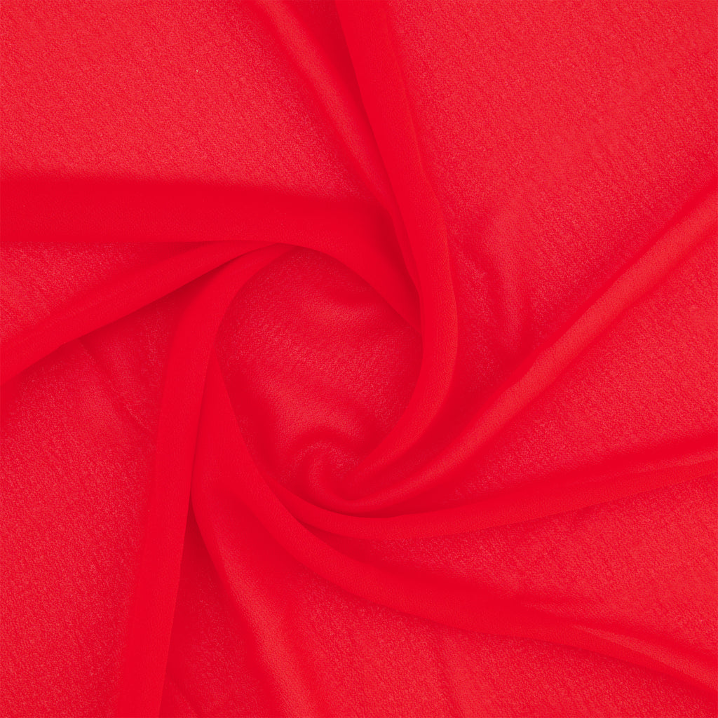 SOUFFLE CREPE CHIFFON | 5200 SCARLET WAVE - Zelouf Fabrics