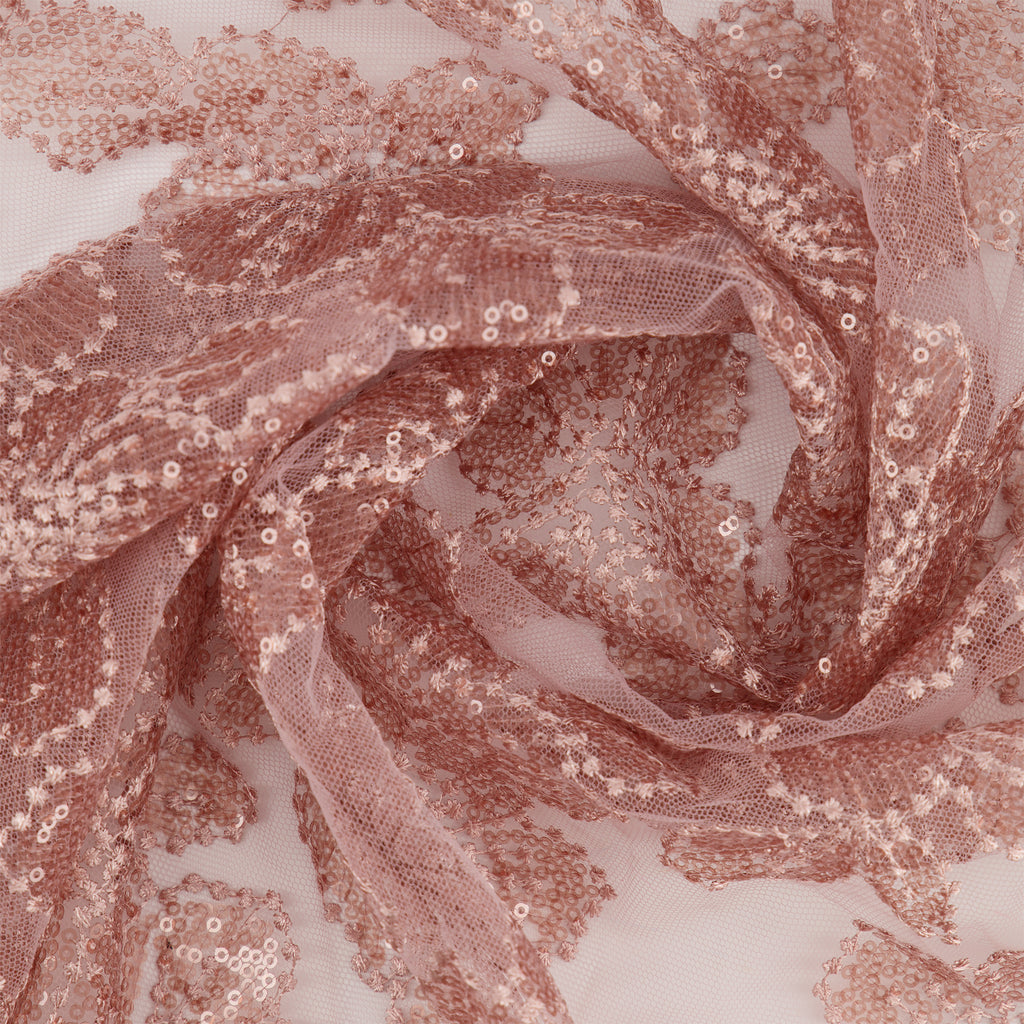 ANGELICA ALL OVER FLORAL WITH SEQUINS ON MESH  | D2773 BLOSSOM - Zelouf Fabrics