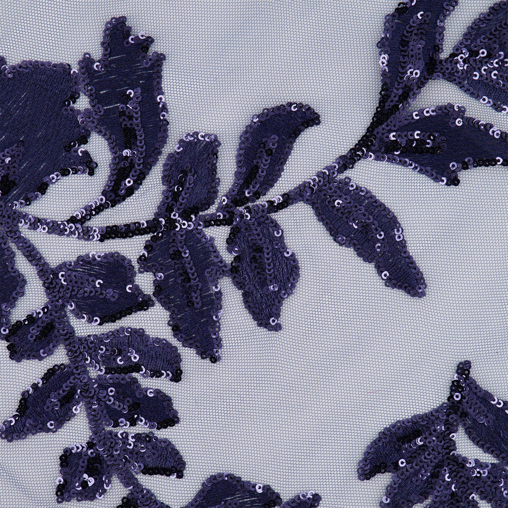 ALL OVER LEAF PATTERN ON MESH  | D2853  - Zelouf Fabrics