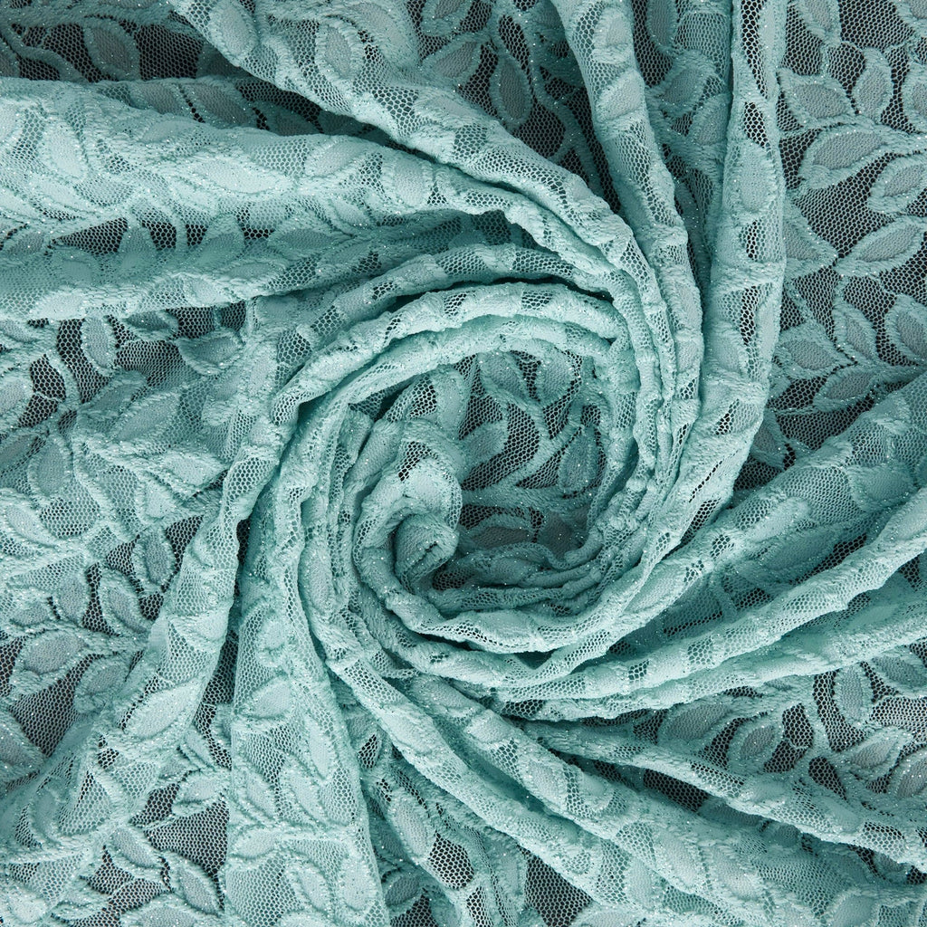 BLUE FLOWER | STRETCH CHERRY GLITTER LACE | 25107-GLITTER - Zelouf Fabrics