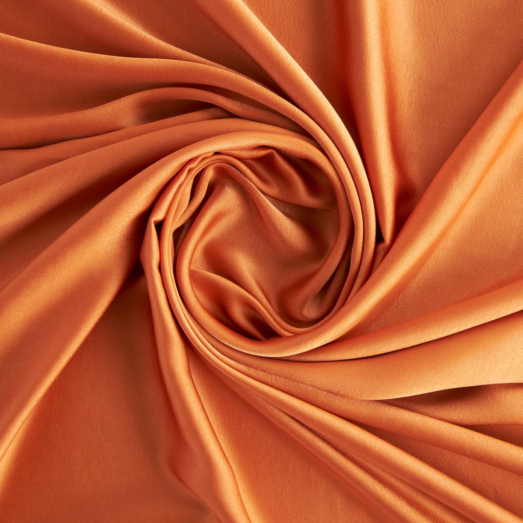 ISA TEXTURED SATIN TWILL  | 26611 BURNT APRICOT - Zelouf Fabrics
