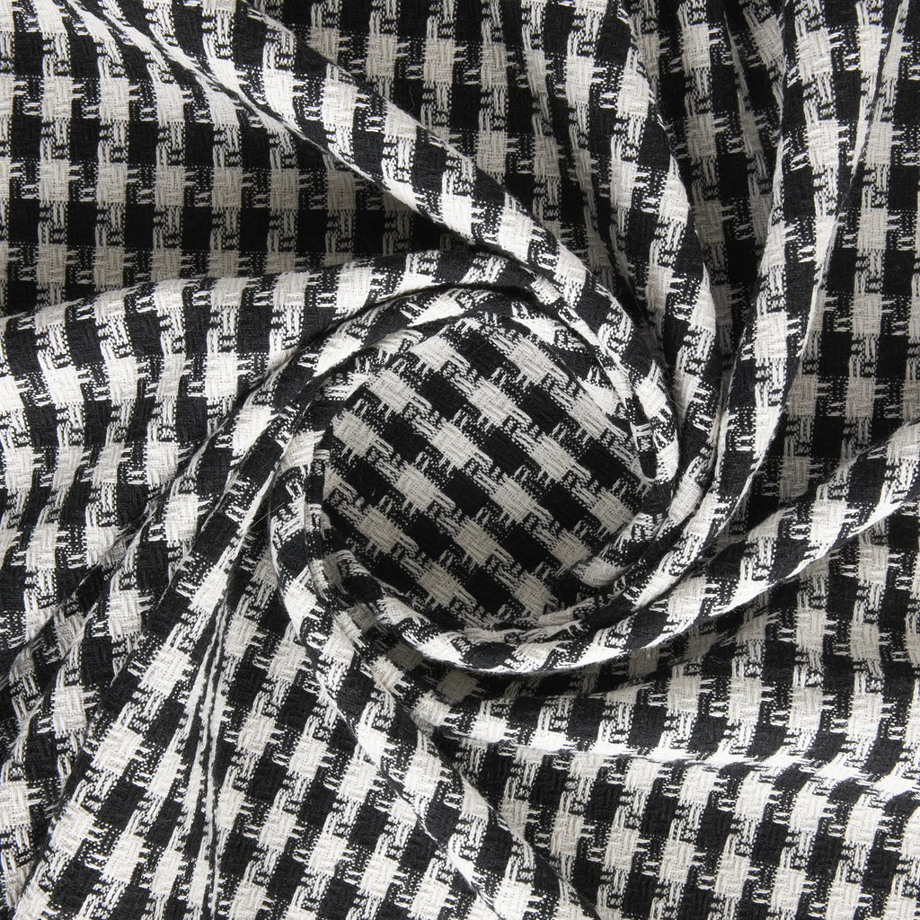 BLACK/IVORY | GWEN HOUNDSTOOTH WOVEN | 26619 - Zelouf Fabrics