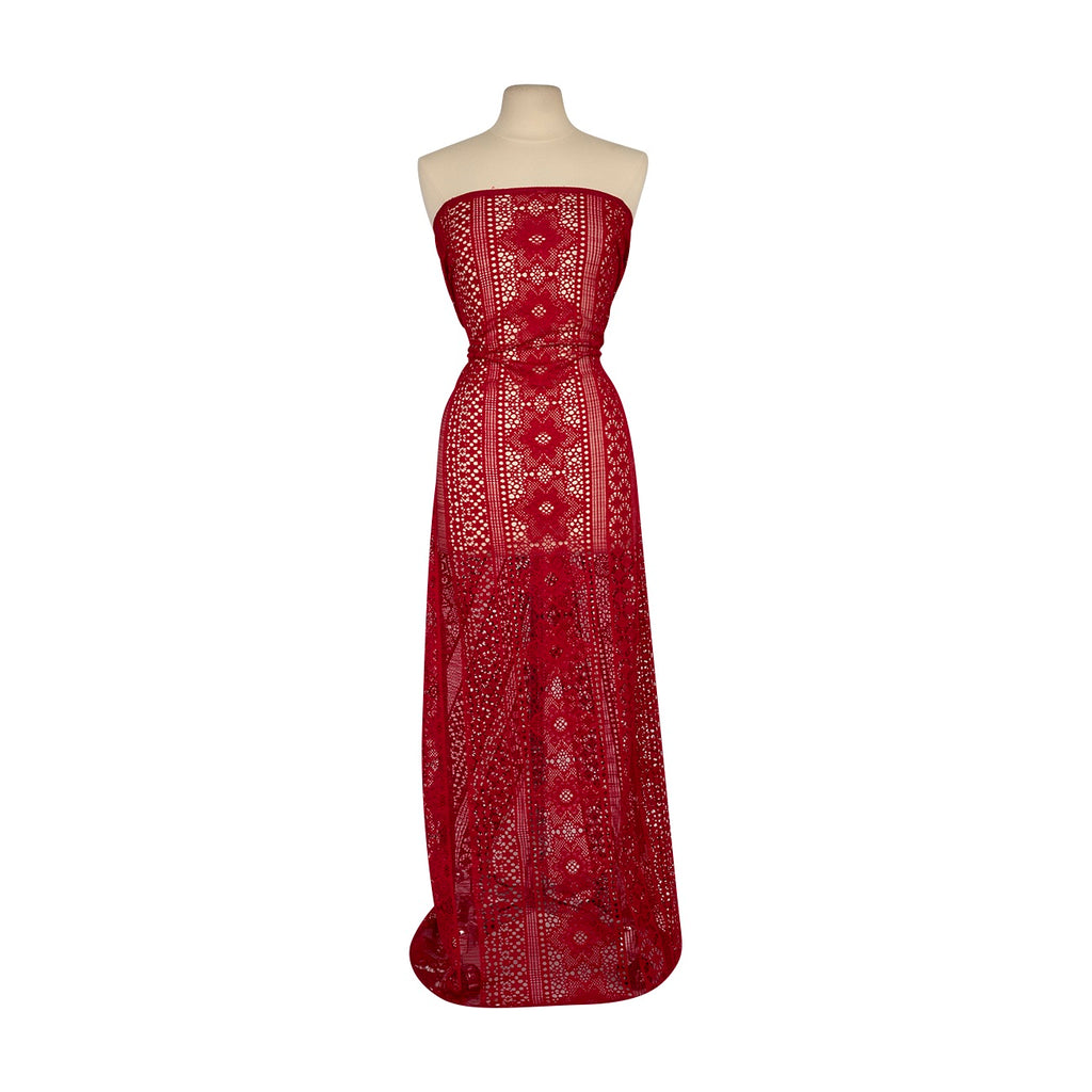 BIADERE PANEL LACE  | 26688 MARVELOUS RED - Zelouf Fabrics