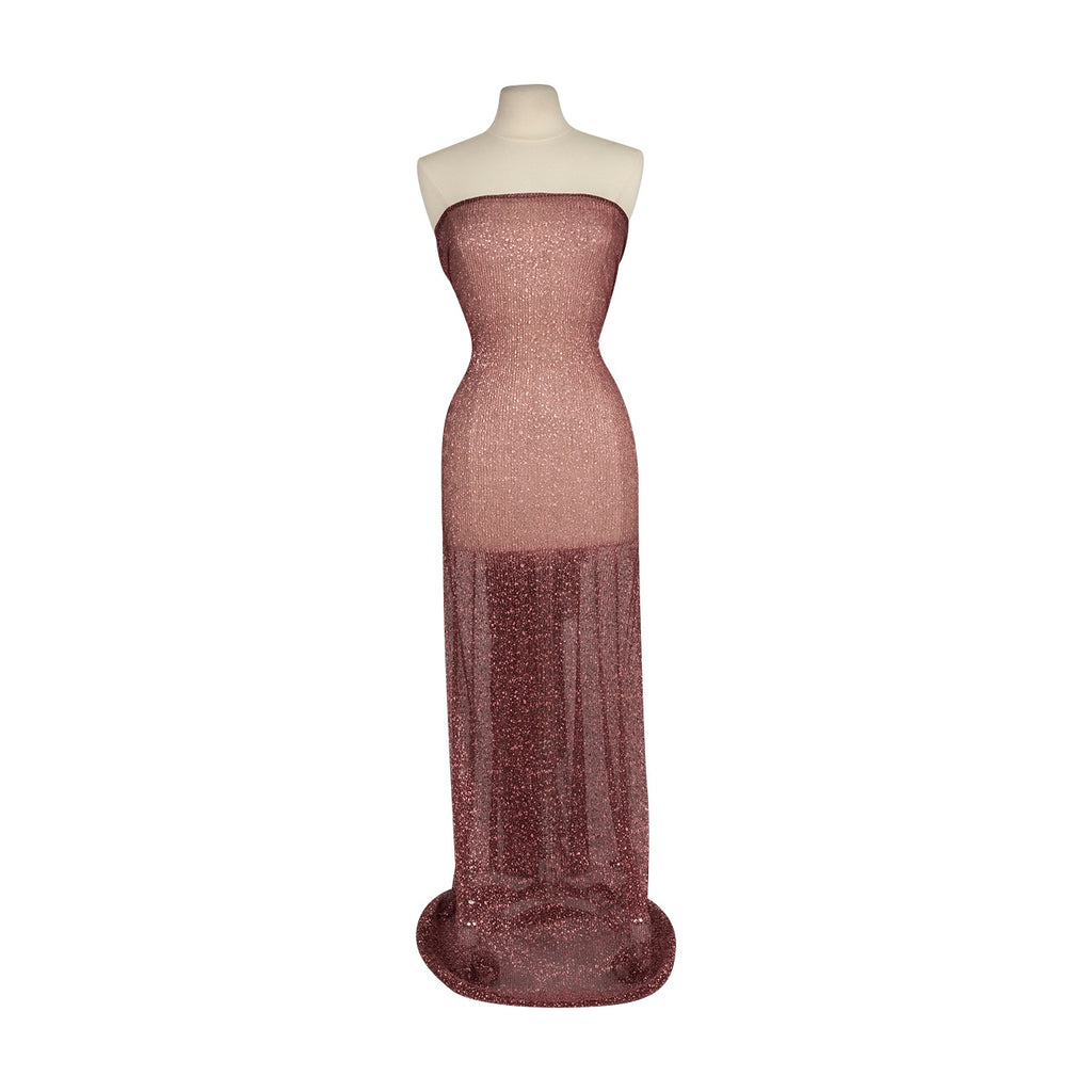 CAROLYN FOIL PLEATED LUREX MESH  | 26183PLT BLACK ROSE - Zelouf Fabrics