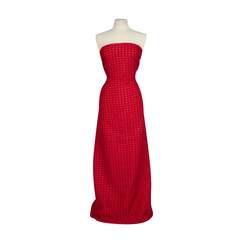 THEA HOUNDSTOOTH KNIT JACQUARD  | 26719 RED - Zelouf Fabrics