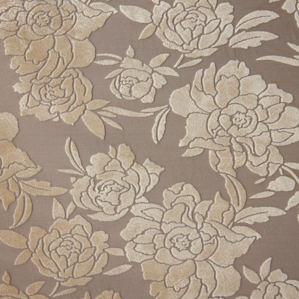 ROSE BURNOUT VELVET W/ FOIL  | 26658-FOIL  - Zelouf Fabrics