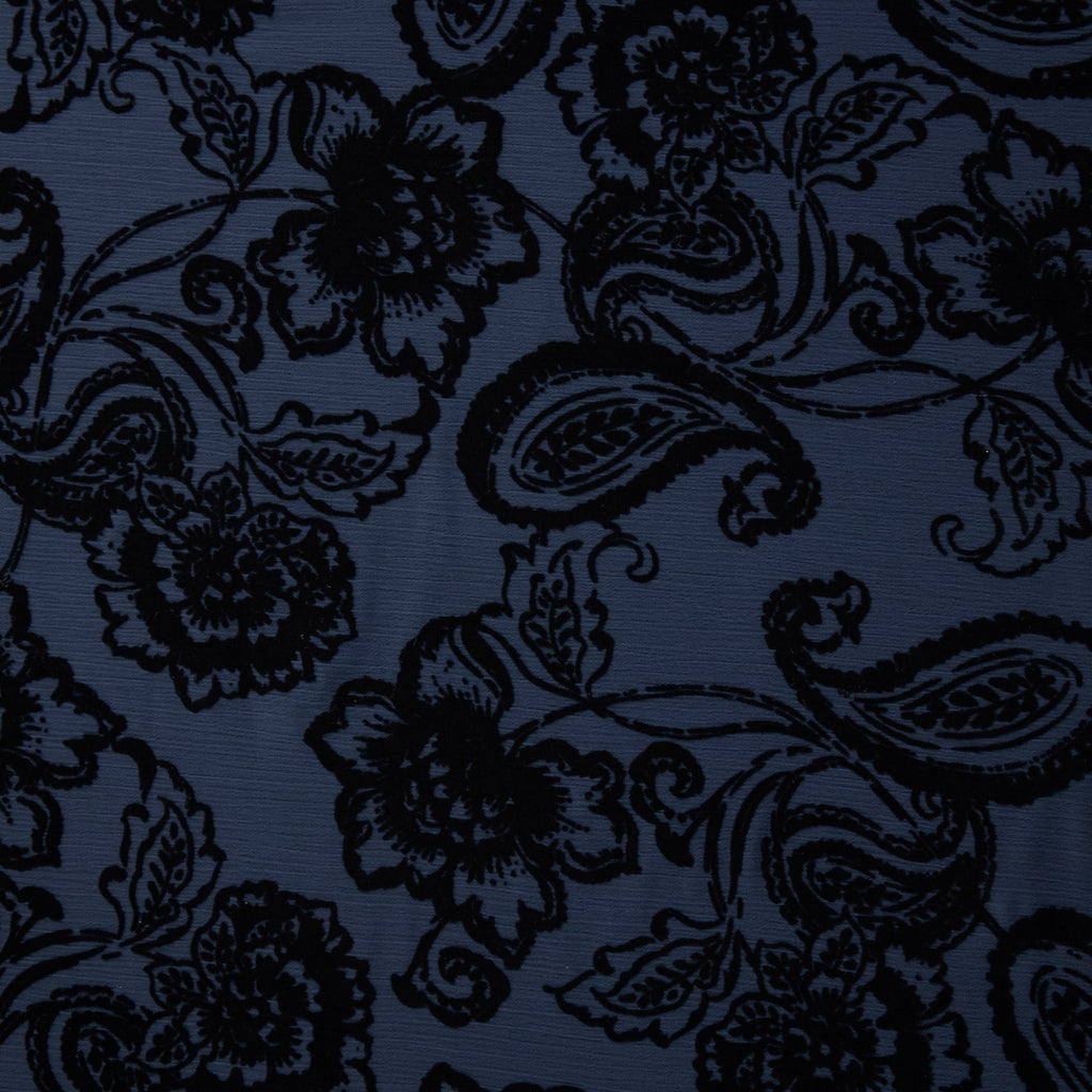 CASSIDY FLORAL PAISLEY FLOCKED YORYU  | 26653-6867  - Zelouf Fabrics