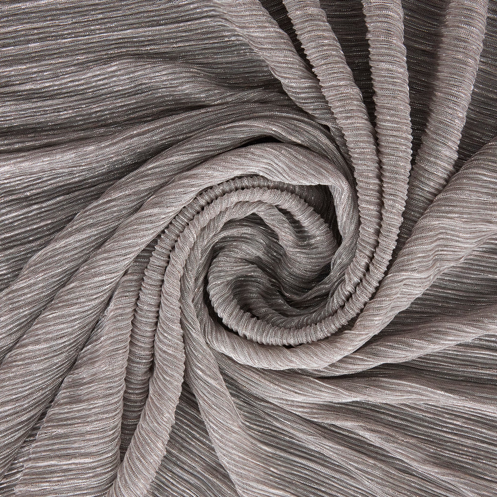 STONE/COPPER | ABY LUREX CRINKLED MESH | 26018PLT - Zelouf Fabrics