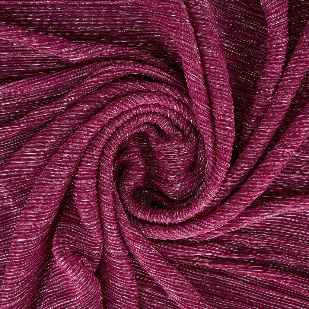 FUCHSIA/SILVER | ABY LUREX CRINKLED MESH | 26018PLT - Zelouf Fabrics