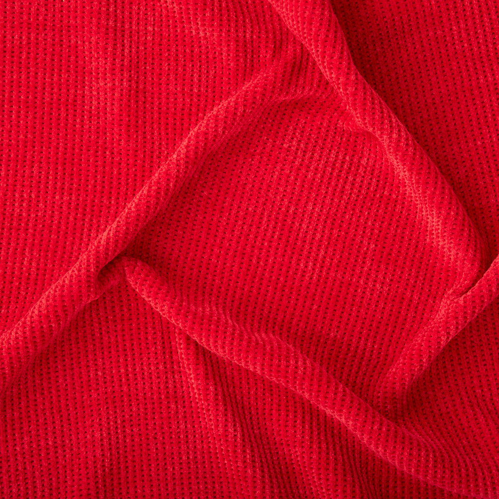 VIVIAN CUT SEW CHENILLE KNIT  | 26087 CHARMING RED - Zelouf Fabrics