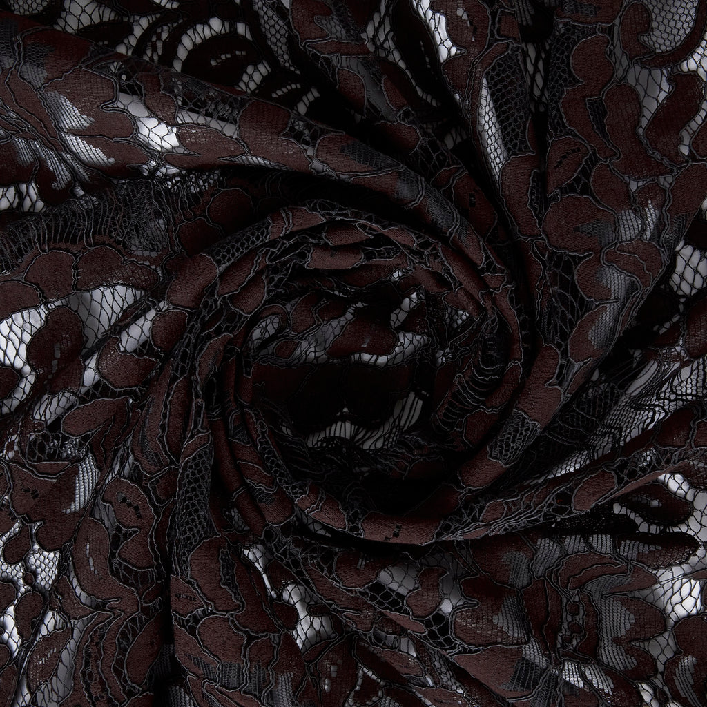 CHOCOLATE/BLACK | SAINT CORDED LACE | 22715 - Zelouf Fabrics