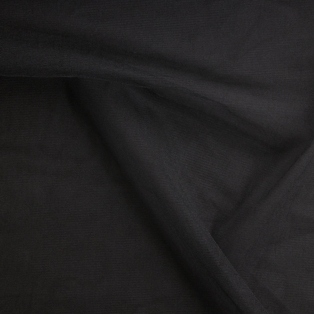 BLACK | 24155 - HEAVY SHINY TULLE - Zelouf Fabrics