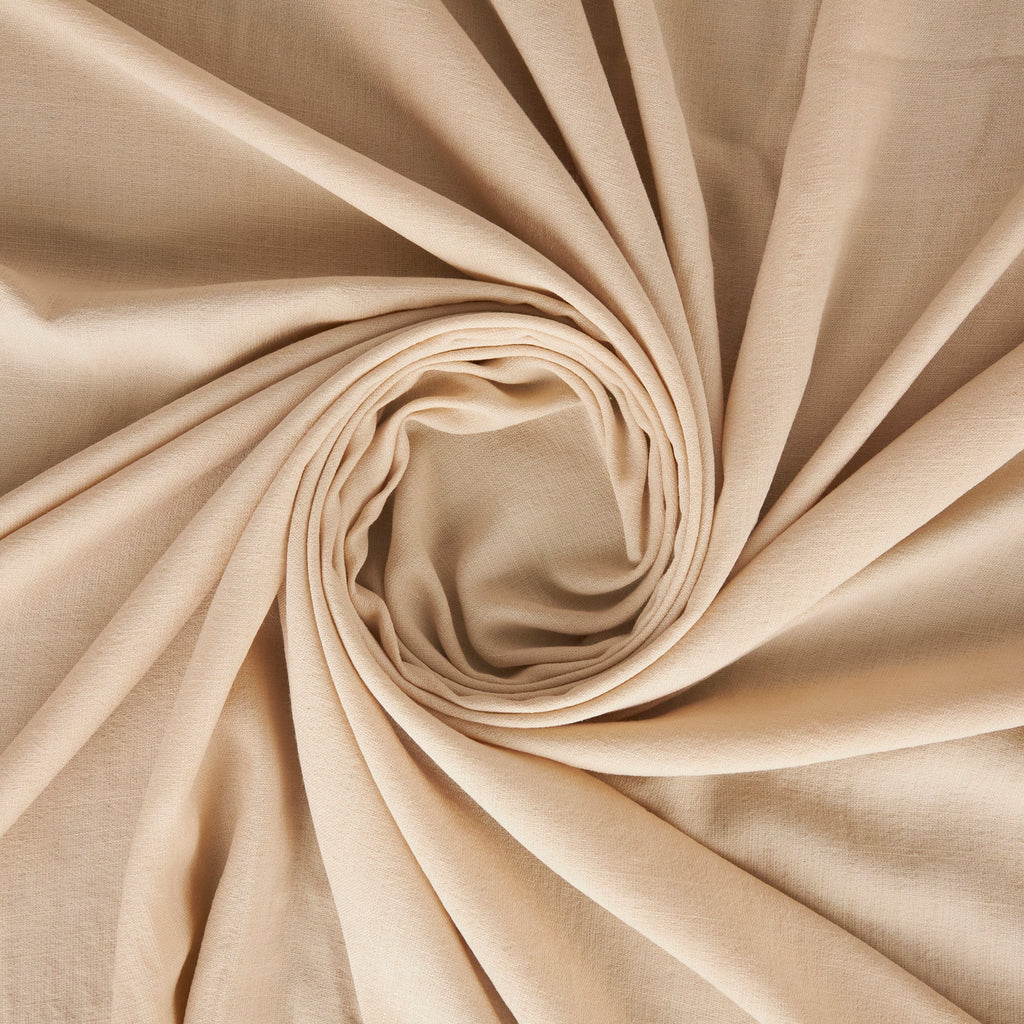 LORA POLY RAYON TEXTURE  | 26835 CHAMPAGNE FLOWER - Zelouf Fabrics