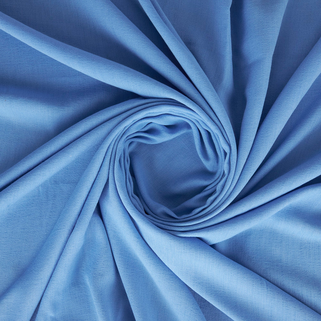 LORA POLY RAYON TEXTURE  | 26835 VIBRANT AZURE - Zelouf Fabrics