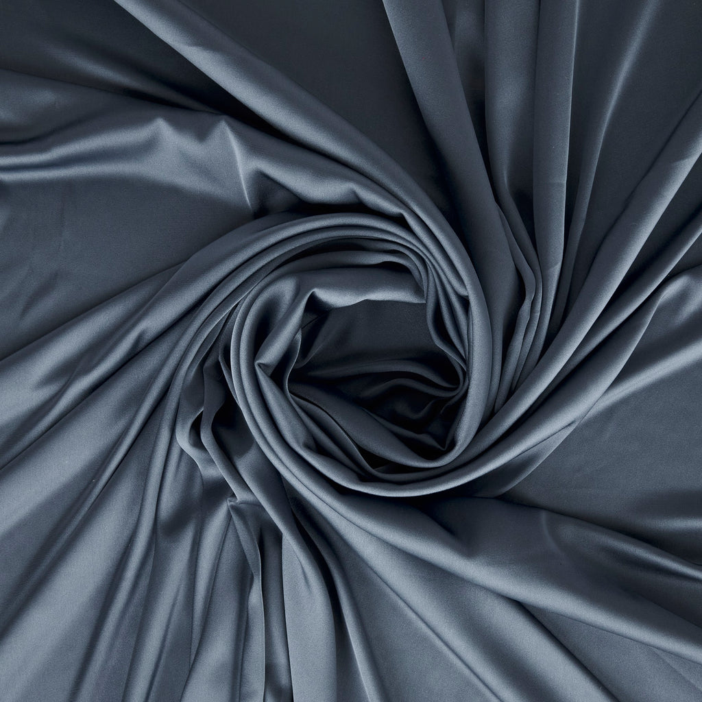 REBECCA CARNIVAL SATIN  | G89-SOLID FINE SLATE - Zelouf Fabrics