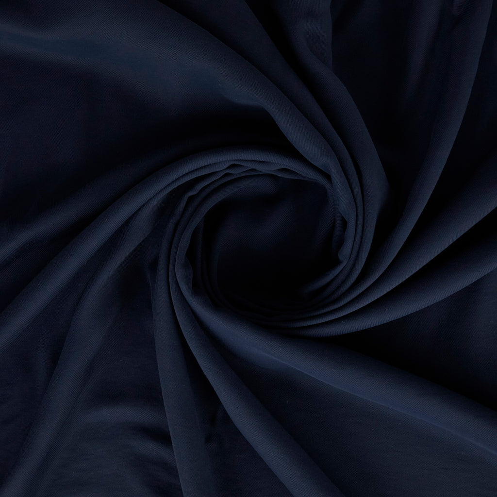QUIN RAYON POLY TWILL  | 26834 NAVY FLOWER - Zelouf Fabrics