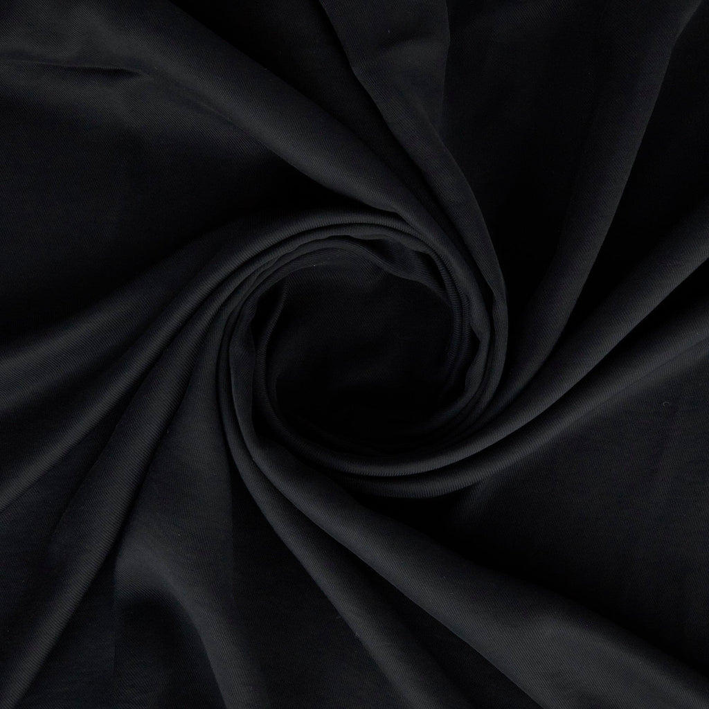 QUIN RAYON POLY TWILL  | 26834 BLACK - Zelouf Fabrics