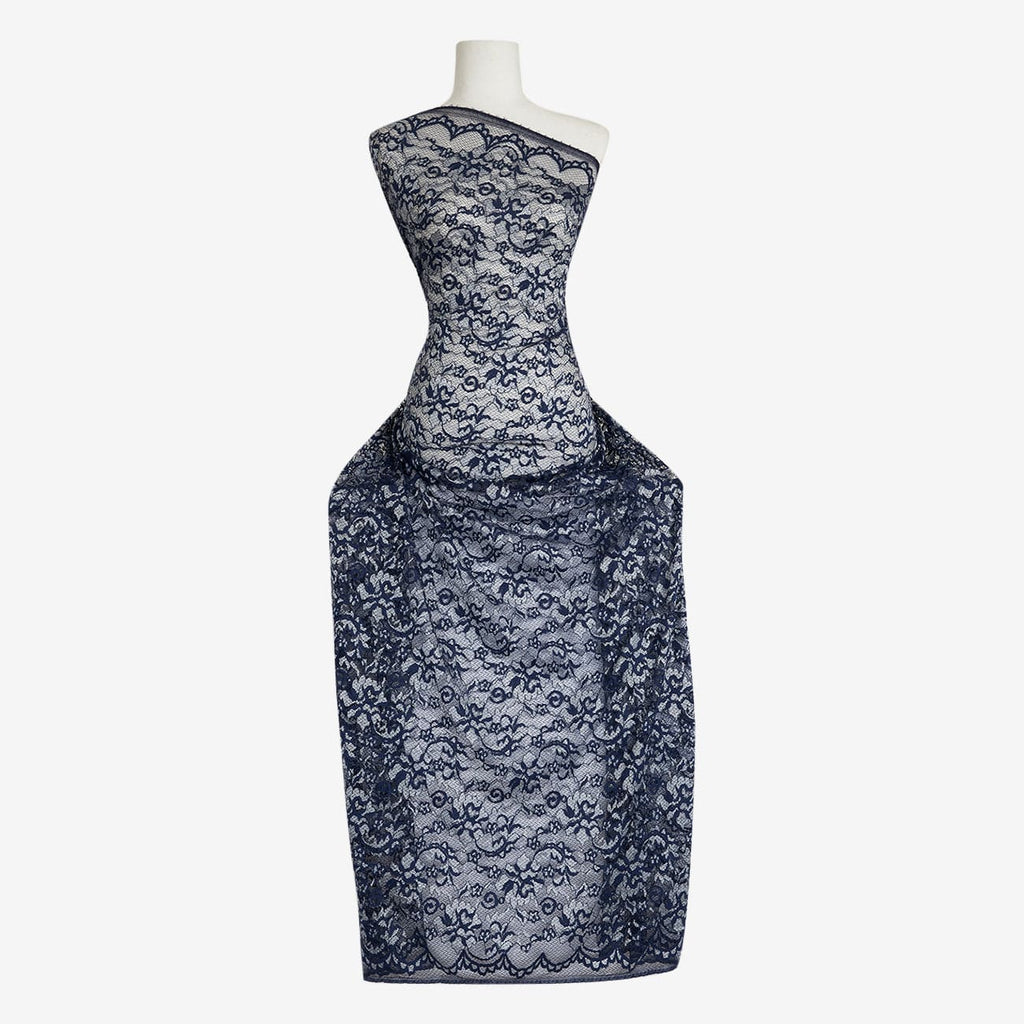 NAVY BLISS | 24383 - FLOTUS FLOWER LACE - Zelouf Fabric