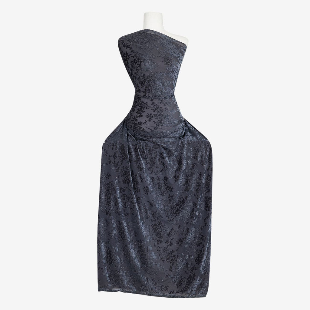COAL SHADOW/SIL | 24380 - WIN BURNOUT VELVET GLITTER - Zelouf Fabric