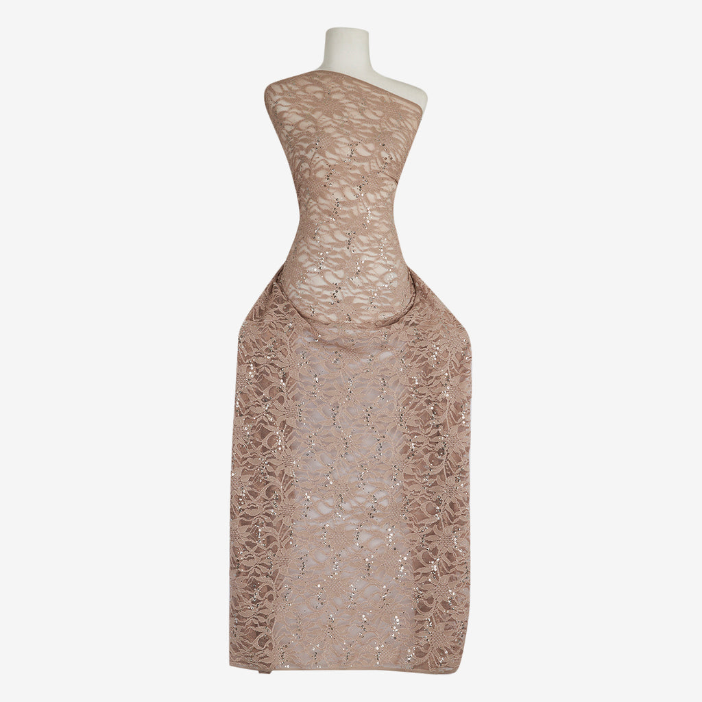 STRETCH TRANS LACE | 8266-TRAN PURE TAUPE - Zelouf Fabrics